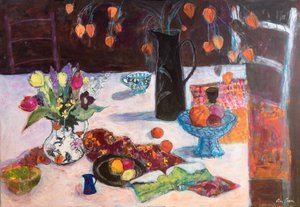 Küchenstillleben mit Lampionblumen, 2019 von Ann Oram