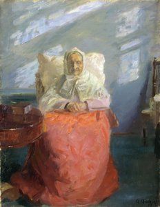 Mrs. Ane Brøndum im blauen Zimmer