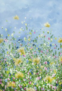 Lebhafte Blumenwiese