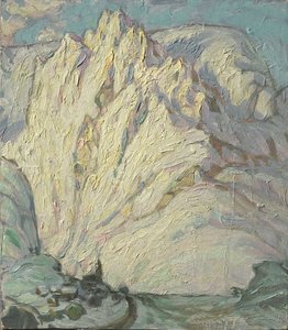Schneebedeckte Berge. Studie von den Lofoten