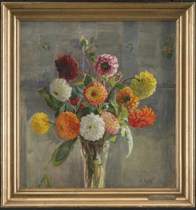 Dahlien in einem Glas