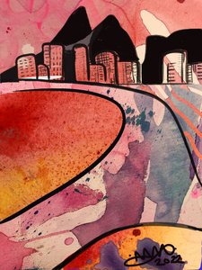 Lebendige abstrakte Stadt von Anna Viklund