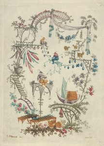 Chinoiserie aus Nouvelle Suite de Cahiers Arabesques Chinois, 1790-99 von Anne Allen