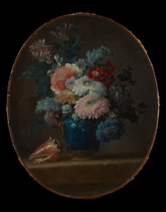Vase mit Blumen und Muschelschale, 1780