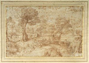 Landschaft mit der Rast auf der Flucht nach Ägypten, nach Annibale Carracci