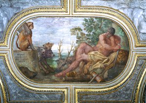 Herkules und die Sphinx mit Cerberus, aus dem 