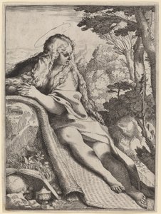 Maria Magdalena in der Wildnis von Annibale Carracci