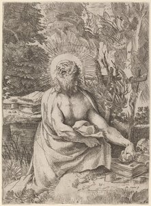 Heiliger Hieronymus in der Wildnis von Annibale Carracci