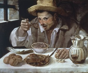 Der Bohnenesser, von Annibale Carracci (1560-1609)