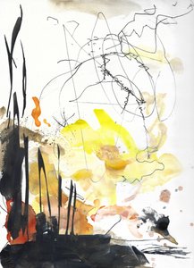 Abstrakte Goldene Schilfrohre von Annick