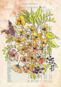 Vintage Blumen Dokument von Annick