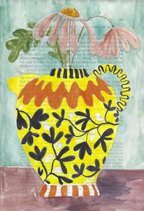 Gelbe Vase mit Blumen von Annick