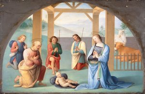 Anbetung des Christkindes (nach Perugino) (Detail) von Annie Louisa Swynnerton