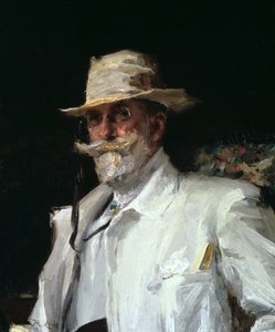 Porträt von William Merritt Chase, amerikanischer impressionistischer Maler, ca. 1910