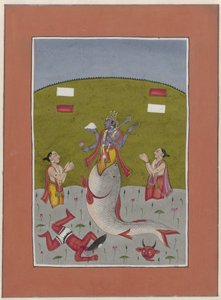 Avatar von Vishnu, der aus dem Maul eines Fisches auftaucht von Anonymous