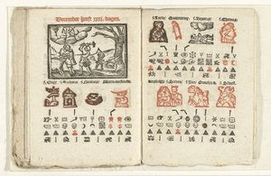 Seiten mit der Vorhersage für den Monat Dezember, 1712 von Anonymous