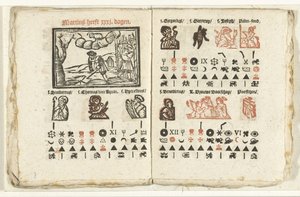 Seiten mit der Vorhersage für den Monat März, 1712 von Anonymous