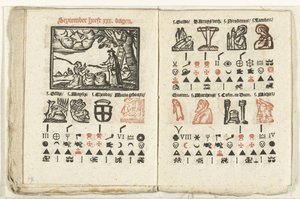 Seiten mit der Vorhersage für den Monat September, 1712 von Anonymous