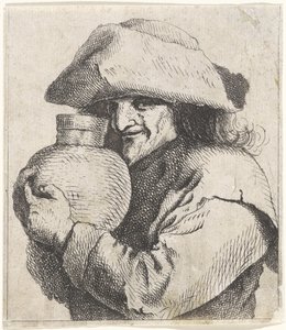 Bauer mit einem Krug in der Hand