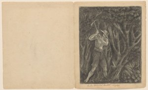 Coolen beginnen einen Wald in Ngoro zu roden, ca. 1820-1850 von Anonymous