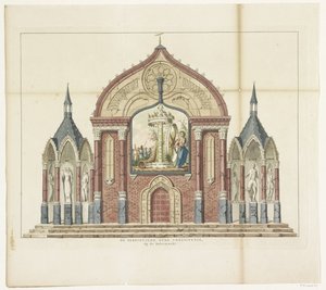 Die Zerstörung der alten Verfassung, Dekoration auf dem Buttermarkt, 1795 von Anonymous