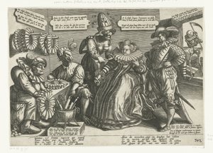 Diaboli partus superbia / Hoovaardije des Duyvels broersel (Karikatur auf den breiten Kragen)
