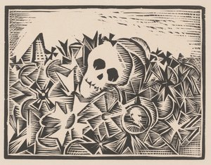 Totenkopf zwischen Kriegskreuzen (Gegen Krieg und Faschismus)