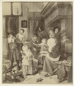 Fotoreproduktion von Das Nikolausfest (Jan Steen) von Anonymous
