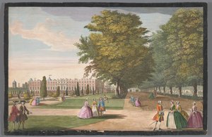 Ansicht von Hampton Court Palace in London von der Südseite von Anonymous