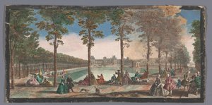 Ansicht des Teiches im Garten des Palais de Fontainebleau