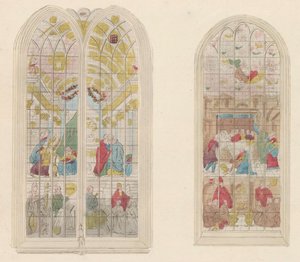 Glasramen in de Oude Kerk te Amsterdam, 1810-1825 von Anonymous