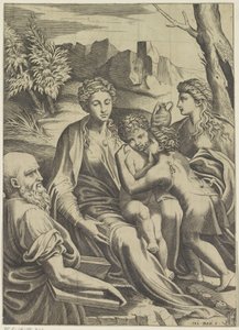 Heilige Familie mit dem jungen Johannes dem Täufer und Maria Magdalena von Anonymous