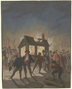 Das Verbrennen der Zollhäuschen in Amsterdam am 15. November 1813 von Anonymous