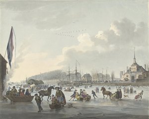 Eisvergnügen vor Rotterdam, ca. 1784