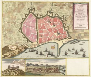 Karte von Barcelona, ca. 1706