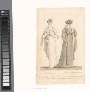 La Belle Assemblée, 1. März 1807, Nr. 14: Ein Abendballkleid / Ein Pariser Winterkleid