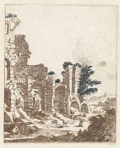 Landschaft mit einer klassischen Ruine