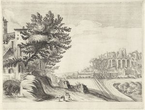 Landschaft mit einer Ruine