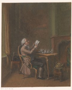 Lesender Mann in einem Interieur
