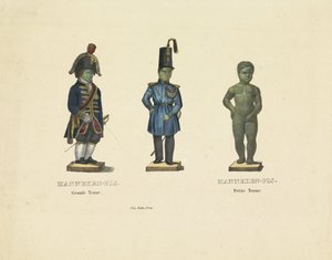 Manneken Pis in verschiedenen Kostümen, 1817 von Anonymous