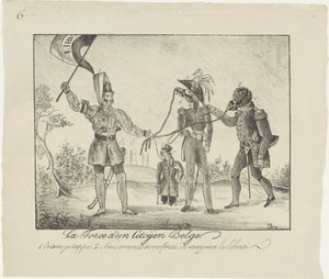 Aufständischer Belgier hält die Niederländer an der Kette, 1830 von Anonymous