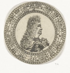 Münze mit dem Porträt von Ferdinand Karl III und den Namen der Herzöge von Mantua von Anonymous