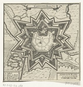 Stadtplan von Coevorden, 1672 von Anonymous