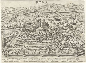 Stadtplan von Rom mit den Stiftungen von Ignatius von Loyola von Anonymous