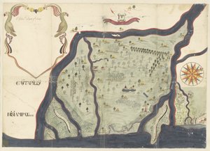 Grundriss der Insel Dieuw oder Diewij an der Koromandelküste, Indien