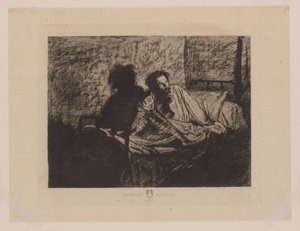 Porträt von Charles Meryon im Bett sitzend