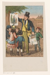 Druckhändler mit fünf Kindern