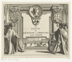 Ritter spanischer Orden mit Wappen Titelblatt für: Juan Alvarez de Colmenar, Les Delices de l
