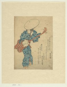 Wandernde Musikerin mit Samisen