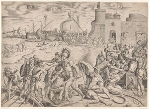 Sarazenen kommen in Ostia an